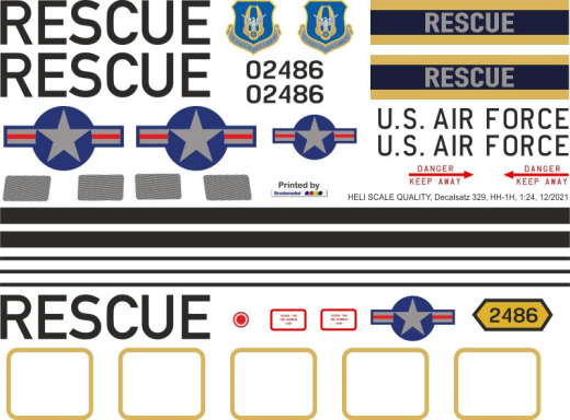 UH-1H - US Air Force Rescue - 02486 - Decal 329