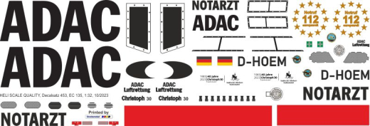 EC 135 - ADAC - D-HOEM - 40 Jahre Christoph 30 - Decal 453