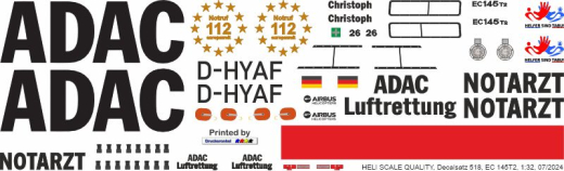 H145 / EC 145T2 - ADAC - D-HYAF Christoph 26 - Helfer sind tabu - Decal 518