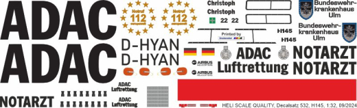 H145 / EC 145T2 - ADAC - D-HYAN Christoph 22 - BwKh Ulm - Decal 532