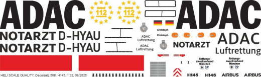 H145 / EC 145T2 - ADAC - D-HYAU Christoph 1 - RZV München - Decal 598
