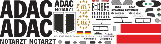 EC 135 - ADAC - D-HDEC Christoph 5 - Decal 554