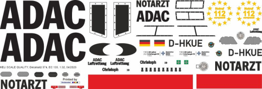 EC 135 - ADAC - D-HKUE - 40 Jahre Christoph 19 - Decal 574