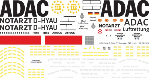 H145 / EC 145T2 - ADAC - D-HYAU neu Christoph 1 - Decal 597