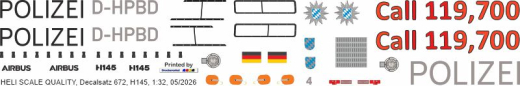 H145 - Polizei Bayern - D-HPBD - Call 119,700 - Decal 672